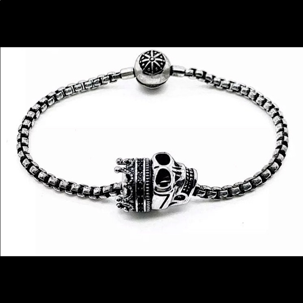 S925 Skull King Karma Bracelet for Men